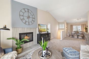 Living room with fireplace
